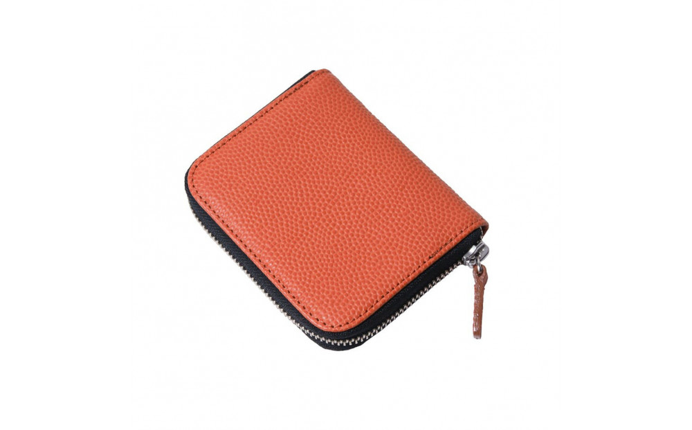 ＼年内発送／ミニマム財布(ラウンド)本革バスケ/オレンジ ML074