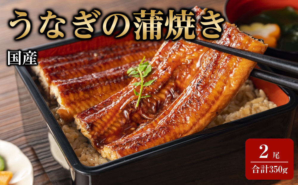 国産うなぎの蒲焼き 2尾（合計350g）