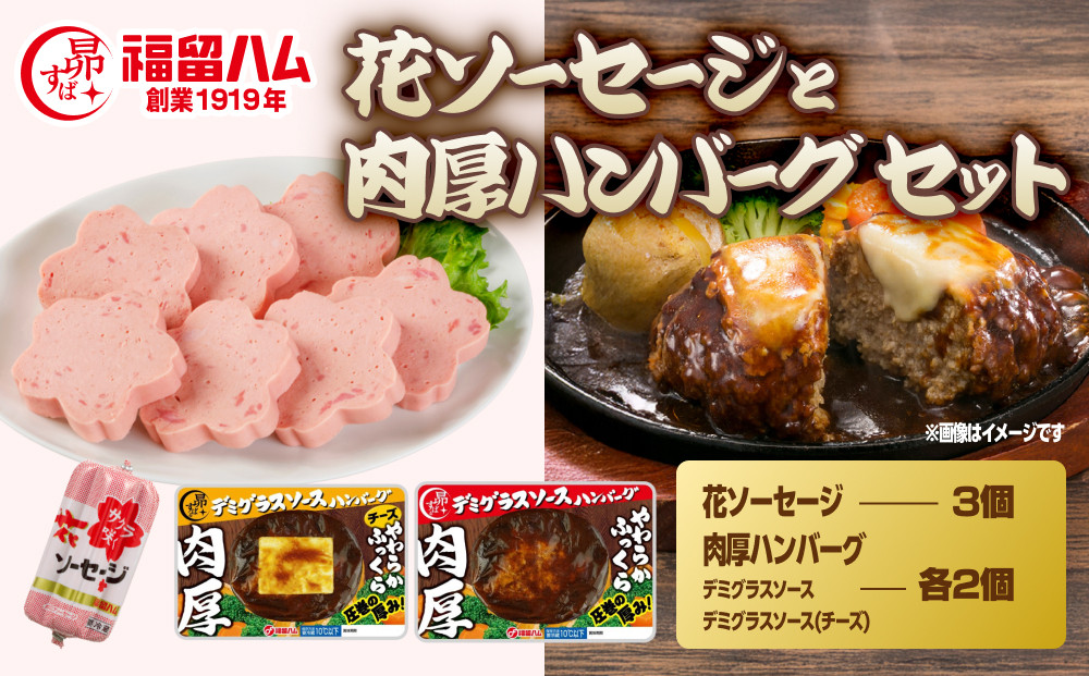 福留ハム 花ソーセージと肉厚ハンバーグセット