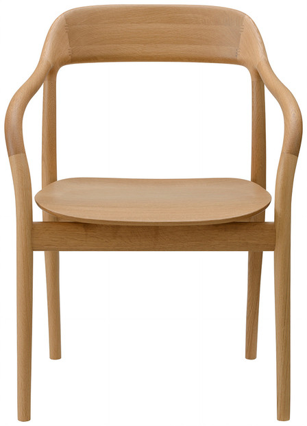 Takoアームチェア（板座）ホワイトオーク・ナチュラルクリア[2543-21]