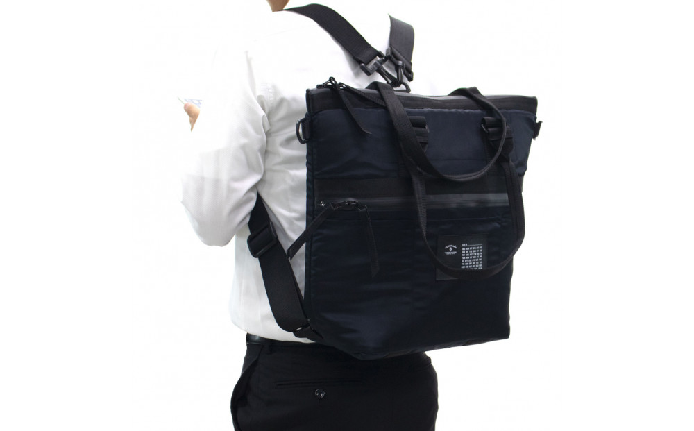 FUKUNARY トートバッグ 4WAY ブラック MA-1テイスト ナイロン ツイル リュック バックパック メンズ レディース ミリタリー調 おしゃれ 日本製 広島市 フクナリー F002