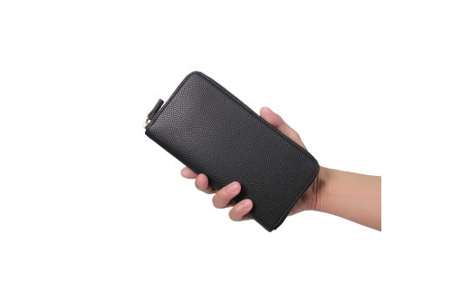 ＼年内発送／「千菱」 ラウンド長財布 / ブラック E024