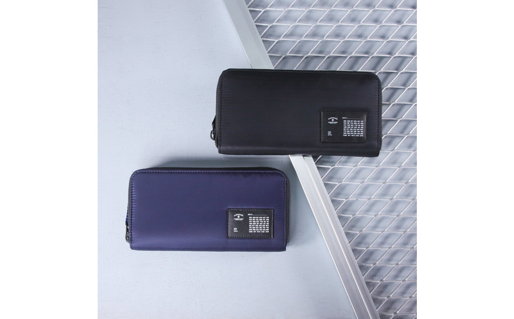 FUKUNARY 千菱 ラウンド長財布 MA-1 ブラック F022