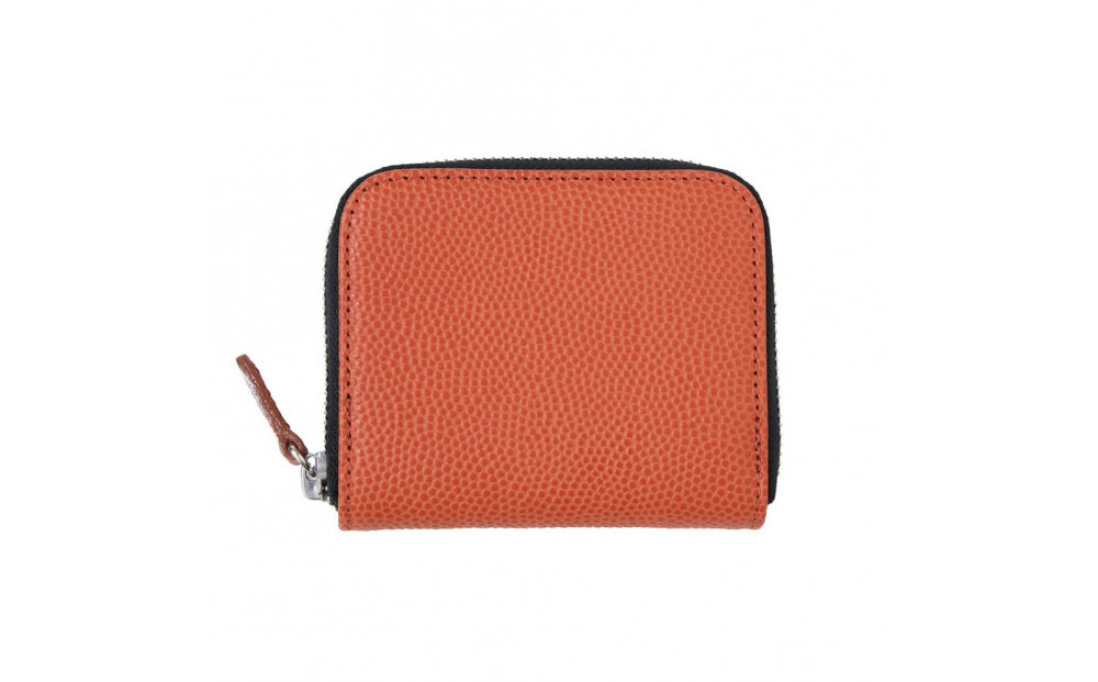 ミニマム財布(ラウンド)本革バスケ/オレンジ ML074