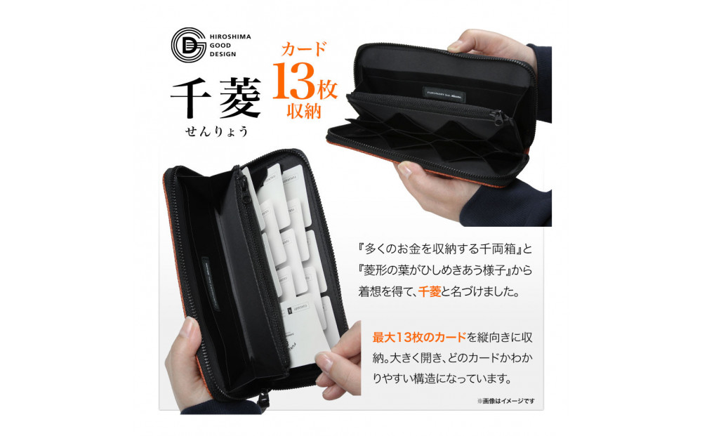 FUKUNARY 千菱 ラウンド長財布 MA-1 ブラック F022