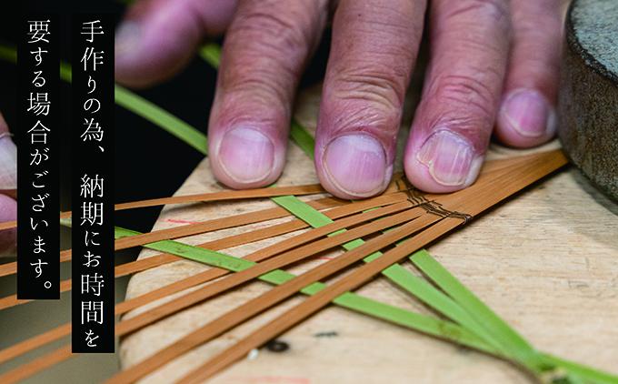 竹工芸品手提げバッグ（網代編・竹色・大）