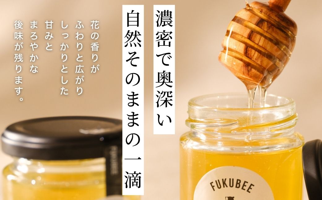 国産天然はちみつ FUKUBEE ハニーボトル 200ml 2本セット 蜂の幸せを考える養蜂家【蜂蜜 はちみつ ハチミツ 百花蜜 非加熱 ストレスフリー 養蜂 レンゲ アカシア 桜 フジ 花 ミツバチ 広島県 竹原産 国産】