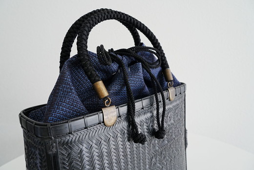 竹工芸品手提げバッグ（市松編み）