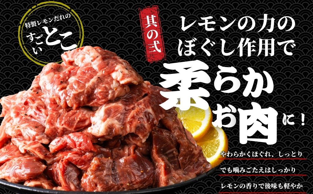 【瀬戸内レモン塩だれ】牛ハラミ 300g×1パック 尾野精肉店の牛ハラミ【肉 訳あり 小分け 真空パック 冷凍 牛肉 ハラミ 味付き 焼肉 BBQ 広島県 竹原市】