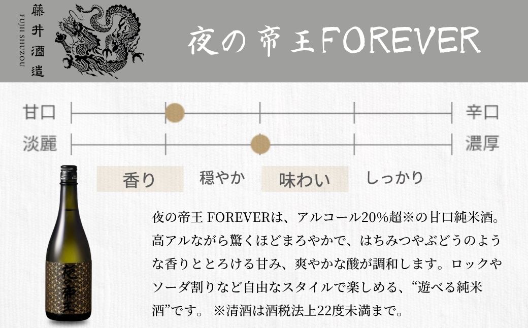 【2025年12月21日までのご入金で年内配送】夜の帝王 720ml 3種セット【夜の帝王 FOREVER Daybreak 日本酒 酒 お酒 特別純米酒 高アルコール度数 藤井酒造 広島県 竹原市】※北海道・沖縄・離島への配送不可