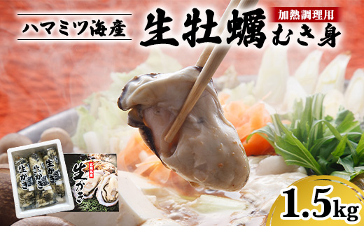 ハマミツ海産　生牡蠣むき身（加熱調理用）【1.5kg】 ｜ 魚貝類 瀬戸内 濃厚 味わい 魅力 むき身 カキ鍋 カキフライ バター焼き おススメ ※北海道・沖縄・離島への配送不可 ※2025年1月中旬～3月下旬頃に順次発送予定