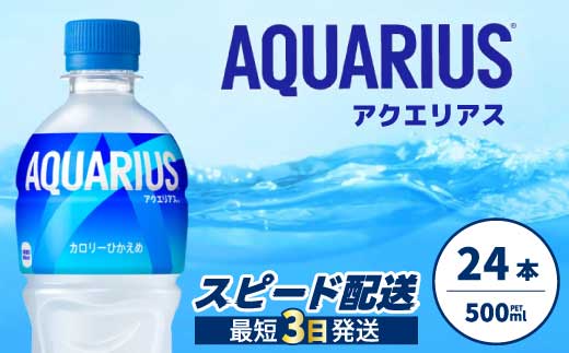 アクエリアス PET 500ml×24本(1ケース) 最短3日で発送 スポーツドリンク スポーツ飲料 清涼飲料水 水分補給 ペットボトル 箱買い まとめ買い 014016