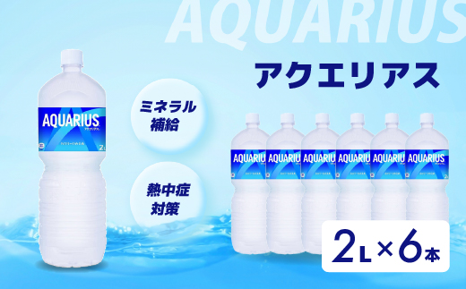 アクエリアス PET 2L×6本  スポーツドリンク スポーツ飲料 清涼飲料水 水分補給 ペットボトル 箱買い まとめ買い 備蓄 災害用 014043