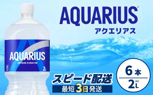 アクエリアス PET 2L×6本  最短3日で発送 スポーツドリンク スポーツ飲料 清涼飲料水 水分補給 ペットボトル 箱買い まとめ買い 備蓄 災害用 014043
