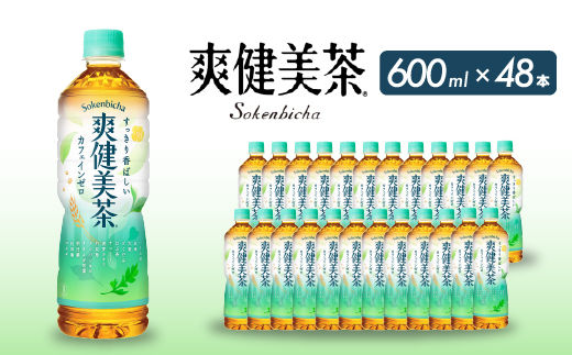 爽健美茶 PET 600ml×48本(24本×2ケース) お茶 飲料 ソフトドリンク カフェインゼロ ペットボトル 箱買い まとめ買い 備蓄 災害用 014058