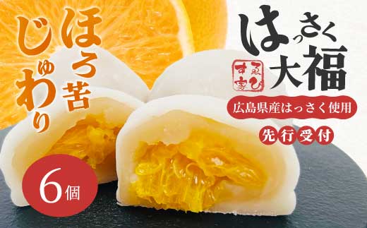 【先行受付】はっさく大福6個入 2026年11月頃～順次発送予定  ゑびす家 八朔 柑橘 求肥 スイーツ 和菓子 フルーツ 手土産 ギフト 021004