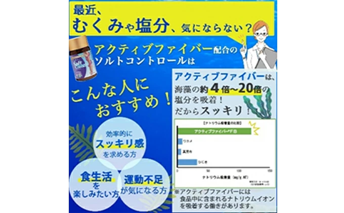 【定期便6ヶ月】気になる塩分に 【ソルトコントロールEX】240粒 大容量ボトル　048003