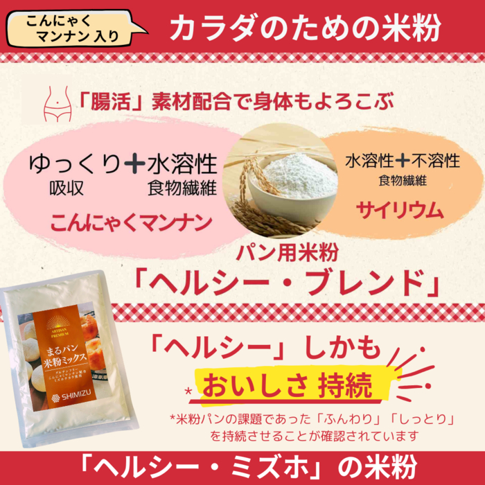 まるパン米粉ミックス200g×3袋  国産 グルテンフリー こんにゃくマンナン 清水化学 三原 パン お菓子作り ミックス粉 マンナン粉  048021