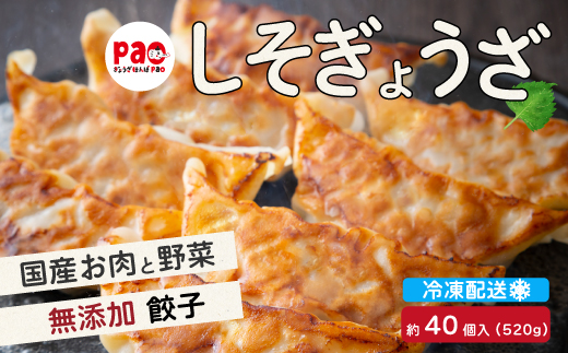 paoの無添加餃子「しそぎょうざ」520g(約40個) 餃子 ギョーザ 惣菜 冷凍 中華 点心 おかず おつまみ 国産野菜 しそ風味 化学調味料不使用 食品添加物不使用 058005