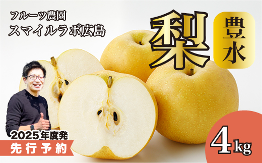 【先行受付】豊水（ほうすい）4kg 梨 ナシ なし 新鮮 産地直送 広島県三原市【2025年9月頃より順次発送】 059010