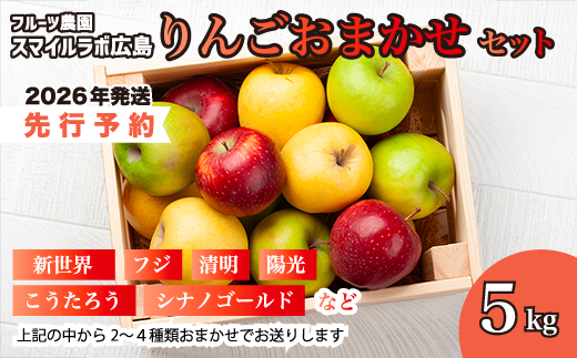 【先行受付】りんご　おまかせセット 5kg 2026年10月頃順次発送予定 りんご リンゴ 林檎 詰め合わせ フルーツ 果物 おまかせ 新鮮 産地直送 広島県三原市 059013