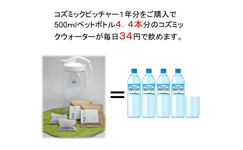 コズミックパック2L 12ヶ月用（6か月用×2パック）浄水パック デトックス 腸活 C-セラミックス 活性炭　125001