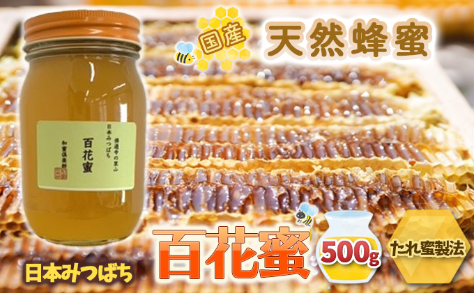 【 国産 天然蜂蜜 】 はちみつ 日本みつばち 百花蜜 500g たれ蜜製法 純粋ハチミツ