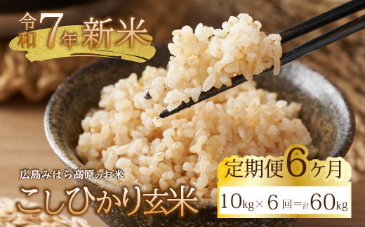 ■6か月定期便■ 令和7年新米 コシヒカリ 玄米10kg お米 米 ごはん ご飯 広島県 三原市 220012