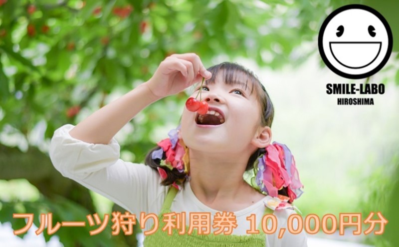 スマイルラボ フルーツ狩り利用券 10,000円分 三原市 SMILE-LABO HIROSHIMA フルーツ 果実の森 チケット 体験