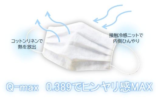 夏用 マスク ひんやり冷たい冷感マスク M-CLOTH 冷感素材の夏用マスク（Q-max 0.389でヒンヤリ感MAX）5枚セット 広島 三原 クロスクリエイション