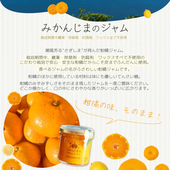 【熊谷喜八監修】 鷺島みかんじまジャム ３本セット（140g×3個） れもんジャム みかんジャム 青みかんジャム 広島 三原 佐木島 鷺島みかんじま レモン みかん フルーツ 果物 017035