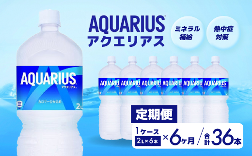 【6か月定期便】アクエリアス PET 2L×6本   スポーツドリンク スポーツ飲料 清涼飲料水 水分補給 ペットボトル 箱買い まとめ買い 備蓄 災害用 014045