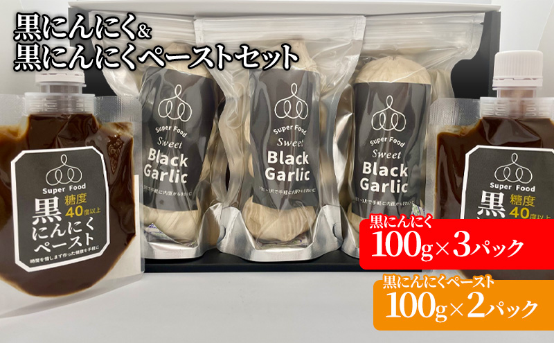 黒にんにく 100g×3パック 黒にんにくペースト 100g×2パック セット (4) 調味料 にんにく 118004