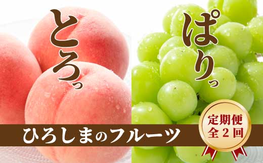 【三原・世羅共通返礼品】桃 シャインマスカット 《全2回定期便》数量限定☆先行受付 フルーツ 果物 くだもの 産地直送 ぶどう ブドウ もも T14