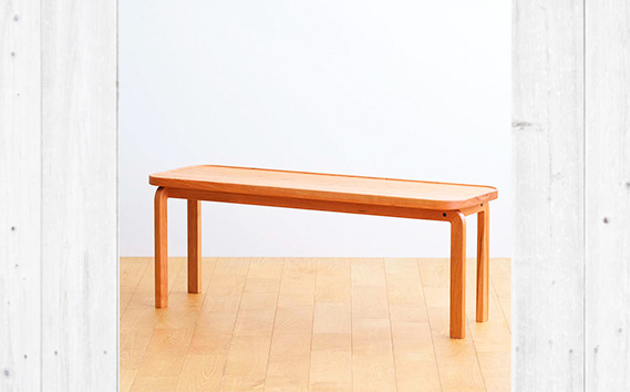 No.1047-12 府中市の家具　COCCO Bench　チェリー　生地：チャコール