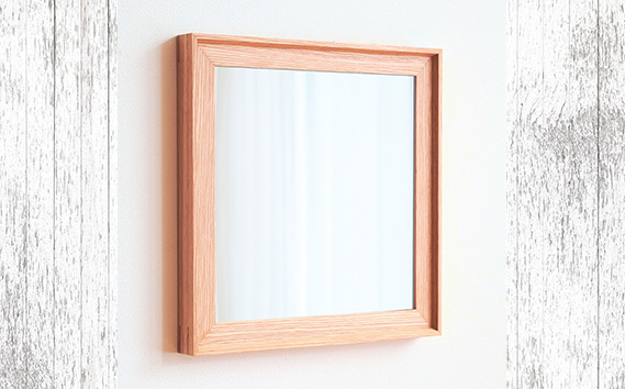 No.614-02 府中市の家具　Mirror VALLE　42×42　オーク