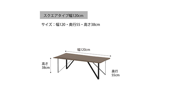 No.643 センターテーブル スクエア レヴアンテREC120