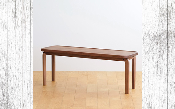 No.658-08 府中市の家具　COCCO Bench　ウォールナット　生地：パープル