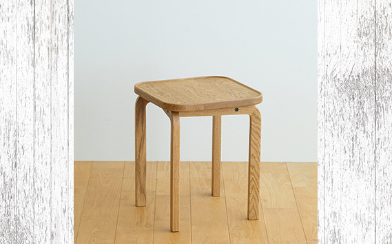 No.627-02 府中市の家具　COCCO Stool　オーク　生地：アイボリー