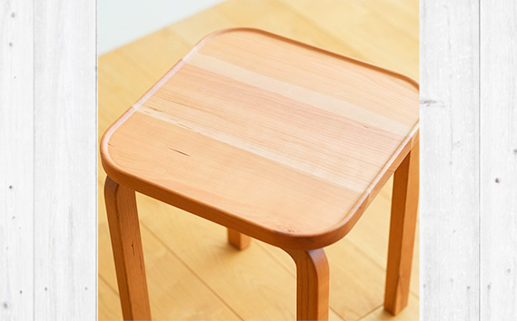 No.1046-12 府中市の家具 COCCO Stool　チェリー　生地：チャコール