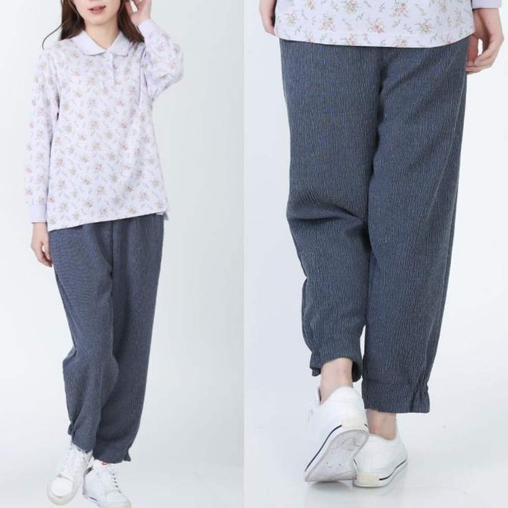 フリー（M〜L） もんぺ レディース ネイビー リヨセル 無地 No.1186-01