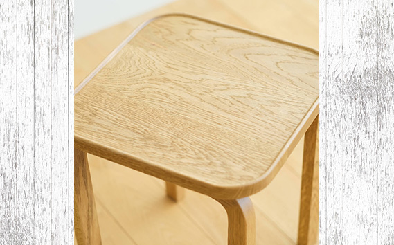 No.627-04 府中市の家具 COCCO Stool　オーク　生地：ダークブラウン