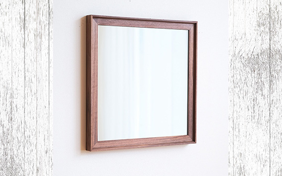 No.622-01 府中市の家具　Mirror VALLE　56×56　ウォールナット