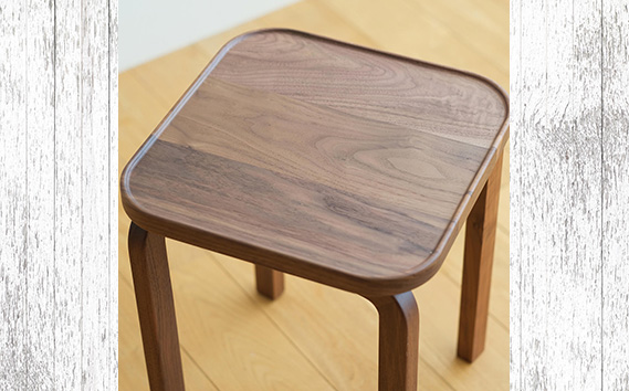 No.626-08 府中市の家具　COCCO Stool　ウォールナット　生地：パープル