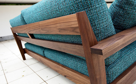 （ウォールナット）AUTHENTICITY FINE SOFA RE BK（ブラック） No.863-12