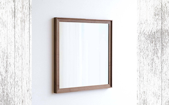 No.624-01 府中市の家具　Mirror VALLE　70×70　ウォールナット