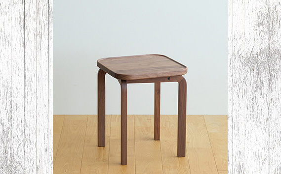 No.626-11 府中市の家具COCCO Stool　ウォールナット　生地：ディープブルー