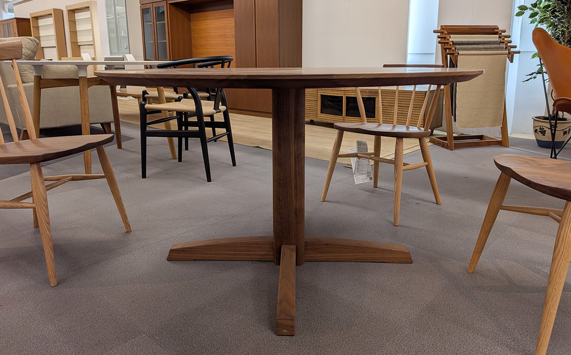府中家具　MARU TABLE　φ1200　ブラックチェリー  No.1200-02