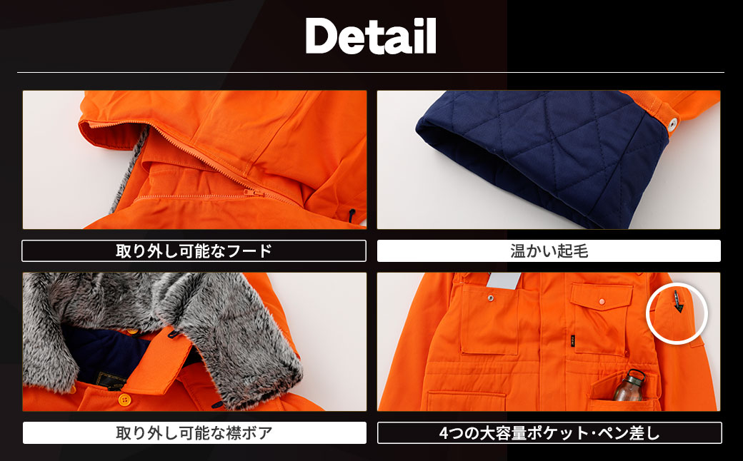 【-30℃に耐える】冷凍倉庫用防寒コート7300（ネイビー/LL） No.1034-03