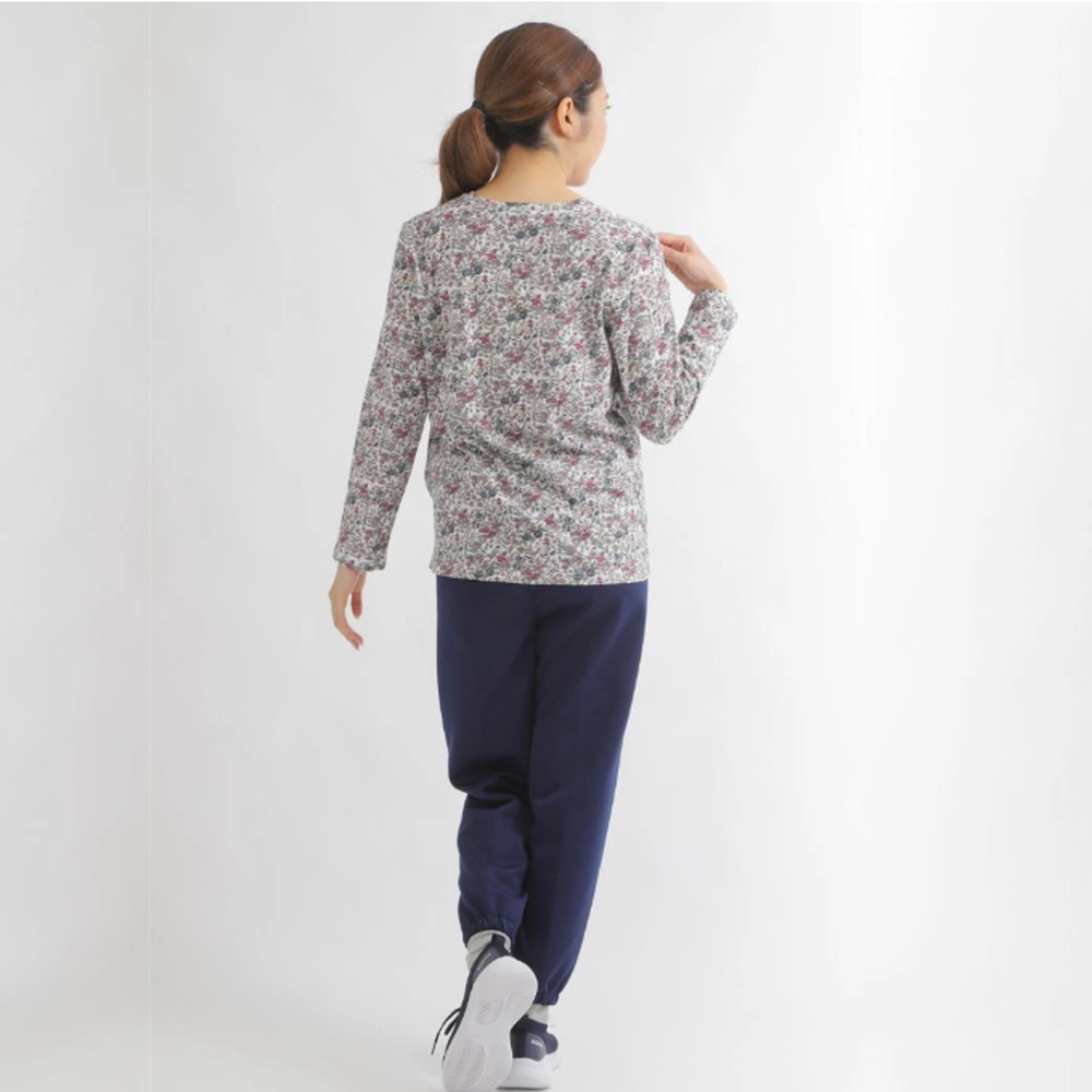 サイズMもんぺ レディース ネイビー 裏起毛 無地 No.1182-01